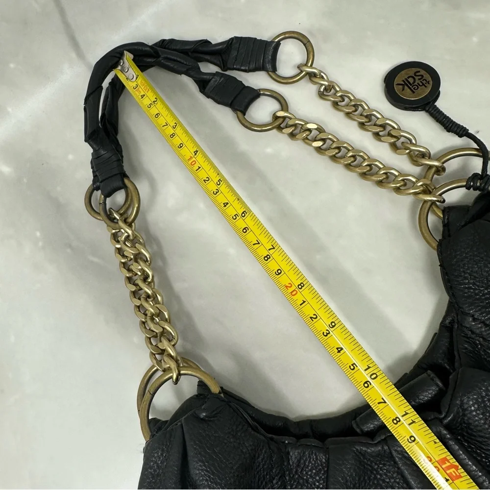 The Sak Black Pebbled Leather Hobo Bag Shoulder Purse Handbag